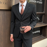 秋冬款英伦韩版修身男士休闲二粒扣纯色西服三件套SJT961-P265，男装西服，电商C308