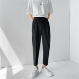 春夏轻熟风微宽时尚休闲裤阔版条纹小脚九分西裤K13-P65，男装西裤，电商C308