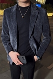 英伦韩版修身男士商务休闲二粒扣灯芯绒西服加厚外套黑色X32-P170，男装西服，电商C308