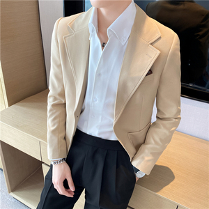 休闲小西服外套男高级感  春夏季韩版修身英伦痞帅单西装X01-P155图片