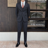 英伦修身男士二粒扣纯色西服三件套新郎伴郎礼服套装SJT912-P265，男装西服，电商C308