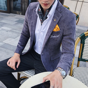 秋冬新款 英伦休闲潮男小西装 韩版修身灯芯绒西服外套X112-P145图片