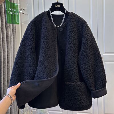 高级感羊羔毛皮毛一体外套女2025上衣毛茸茸宽松保暖加厚冬季新款