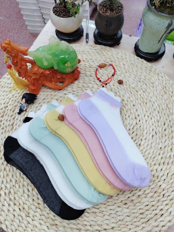 袜子女士短袜夏季薄款ins潮网红款棉底水晶浅口船袜卡丝夏天女袜