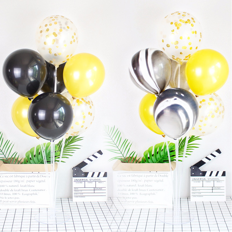 桌飘黑金主题亮片高档布置装饰