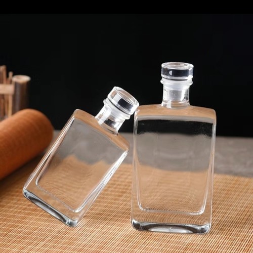 50ml100ml观云扁方白酒瓶空酒瓶原浆珍藏 分装小酒玻璃瓶礼盒酒箱