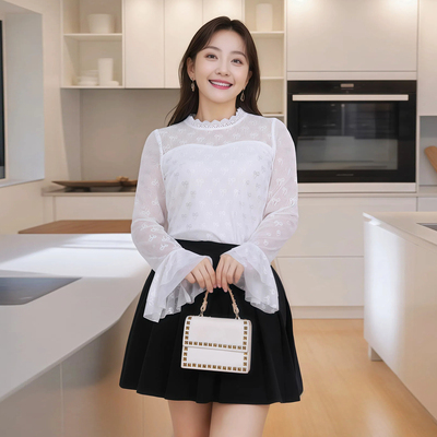 秋冬内搭打底蕾丝衫大码女装上衣