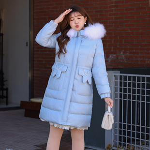 棉袄胖mm加厚真毛领连帽生物绒棉服外套 棉衣加肥加大冬季 大码 女装