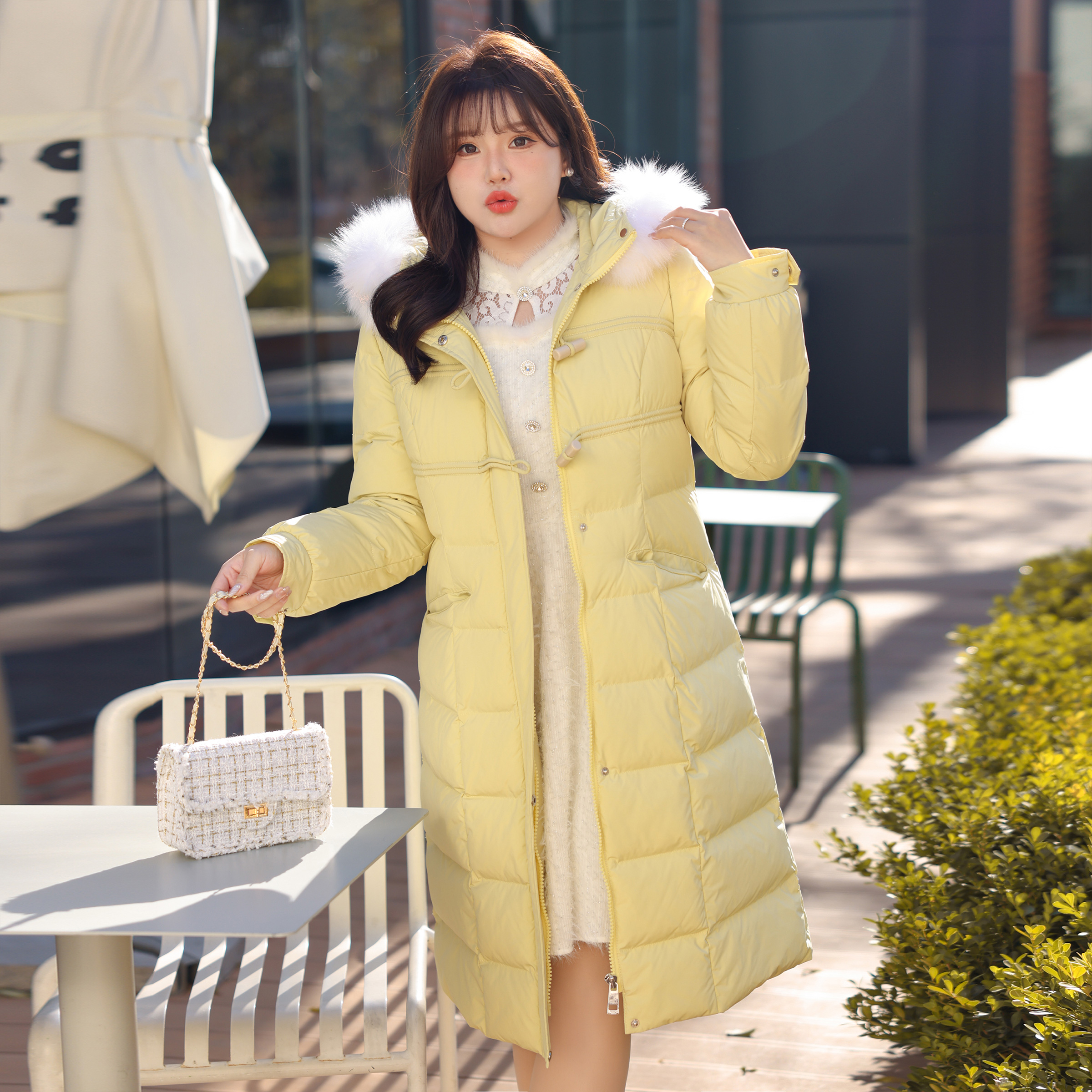 中长款大码棉服女装胖mm外套冬季