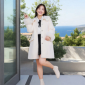 千金风轻奢大码 水貂绒大衣外套暖 胖MM减龄娃娃翻领中长款 女装 冬季