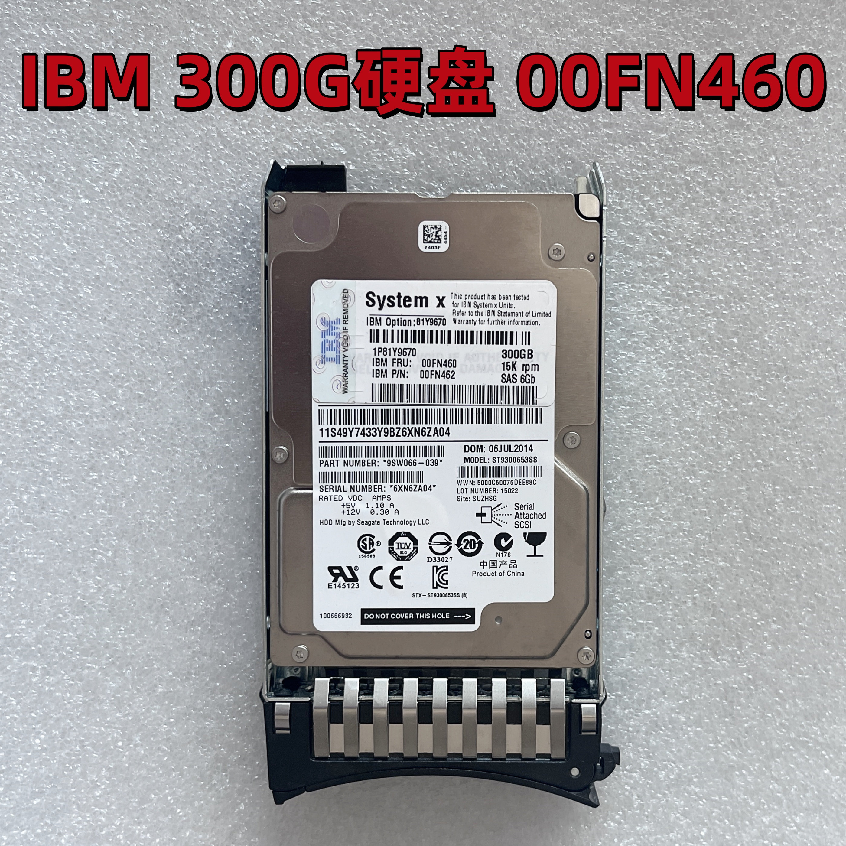 300G6Gb服务器硬盘00FN460