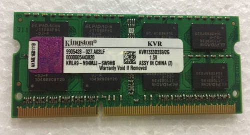 金士顿 DDR3 1333 2G KVR1333D3S9/2G 笔记本内存
