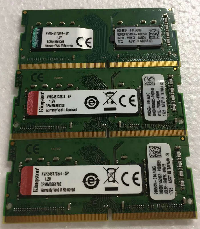 金士顿 DDR4 2400 4G KVR24S17S8/4-SP 笔记本内存