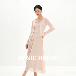 Basic House/百家好巨好看夏季穿搭一整套吊带连衣裙女长裙三件套