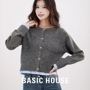 House 短款 百家好小香风针织衫 春季 百搭 外套小个子毛衣女装 Basic