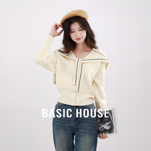 外套秋冬宽松百搭显瘦长袖 毛衣女开衫 上衣 设计感针织衫 百家好法式