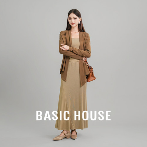 Basic House/百家好 高级感开衫三件套装裙女秋清冷贵气感穿搭