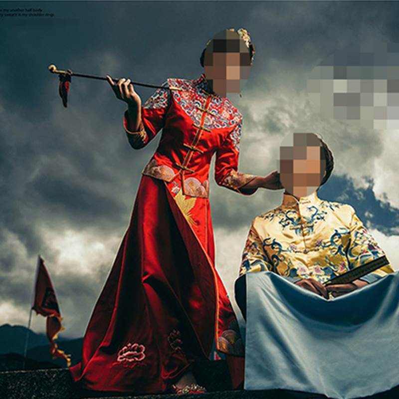 影楼旅拍中式仿古加长烟杆婚纱照创意古装拍照道具民国风复古烟斗