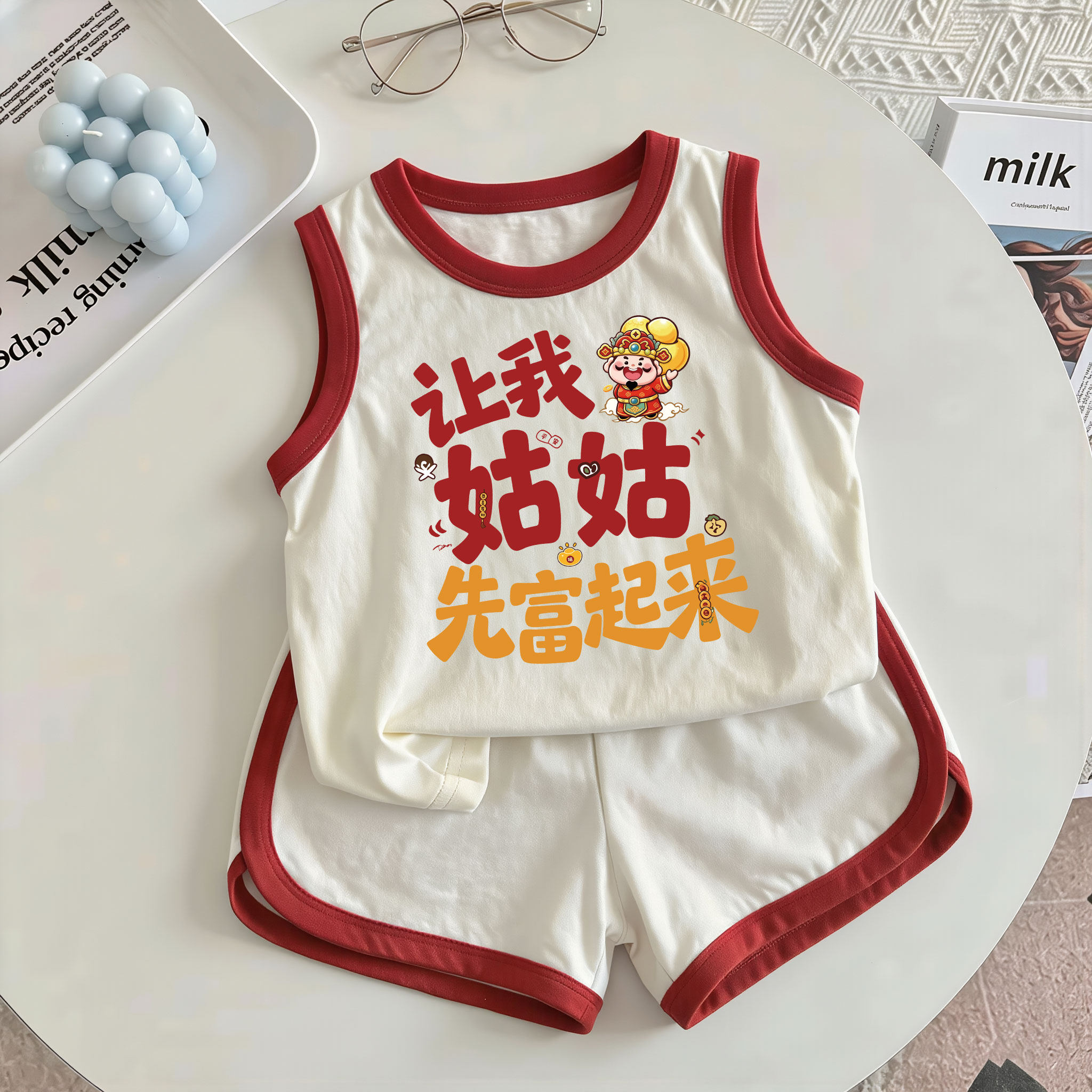 女童背心短裤套装夏季新款纯棉无袖上衣宝宝两件套小女孩子家居服