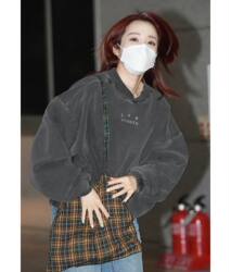 独家定制 朴山多拉同款炒鸡复古撞色细格纹布袋复古风单肩斜挎包