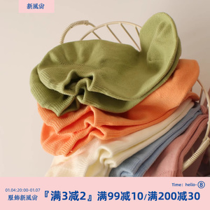 米吉诺拉/夏季清爽彩色糖果色系纯棉船袜学生低帮浅口吸汗短袜子