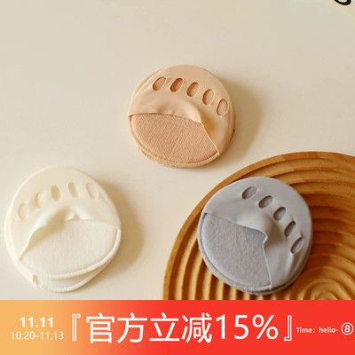 夏季耐磨防痛前脚掌垫高跟鞋隐形防滑袜子女露脚趾袜套吸汗纯棉底