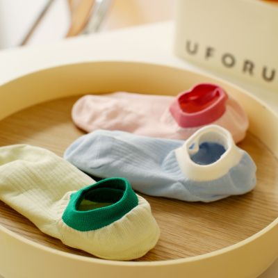 无骨缝合夏季薄款透气女袜子糖果色不掉跟低帮浅口竹纤维船袜女