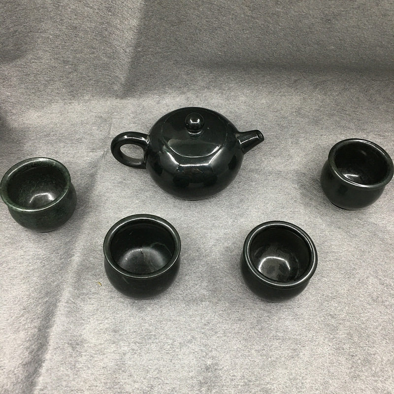 2022年新品厂家天然和田玉新疆青玉茶壶套装一壶四杯茶具礼品