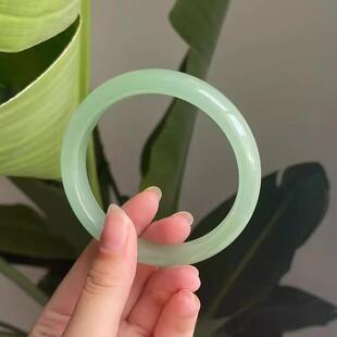 东陵玉新疆天然正品A货玉石晴水冰糯种手镯蜂蜜水和田玉碧色圆条