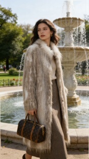 2026新款皮毛一体外套女中长款加厚保暖毛上长衣外套