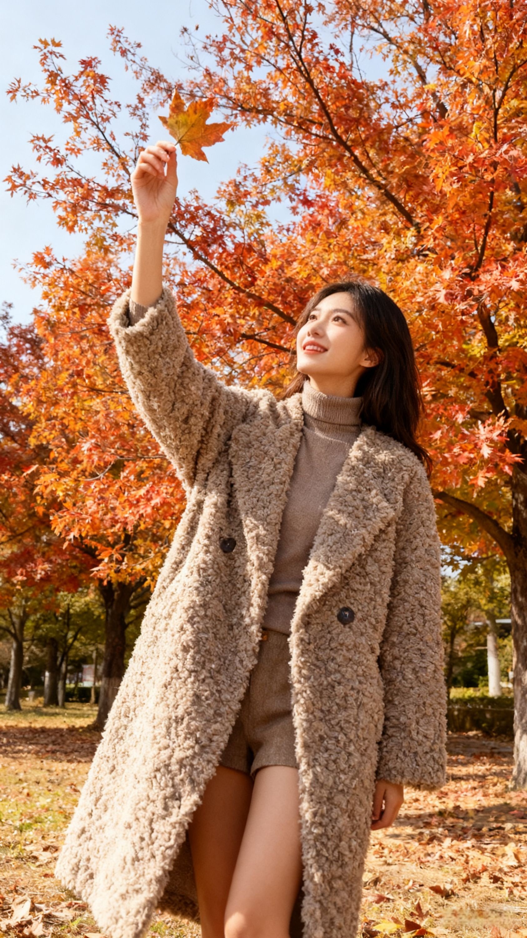 2025新款皮毛一体外套女中长款加厚保暖羊羔毛上衣