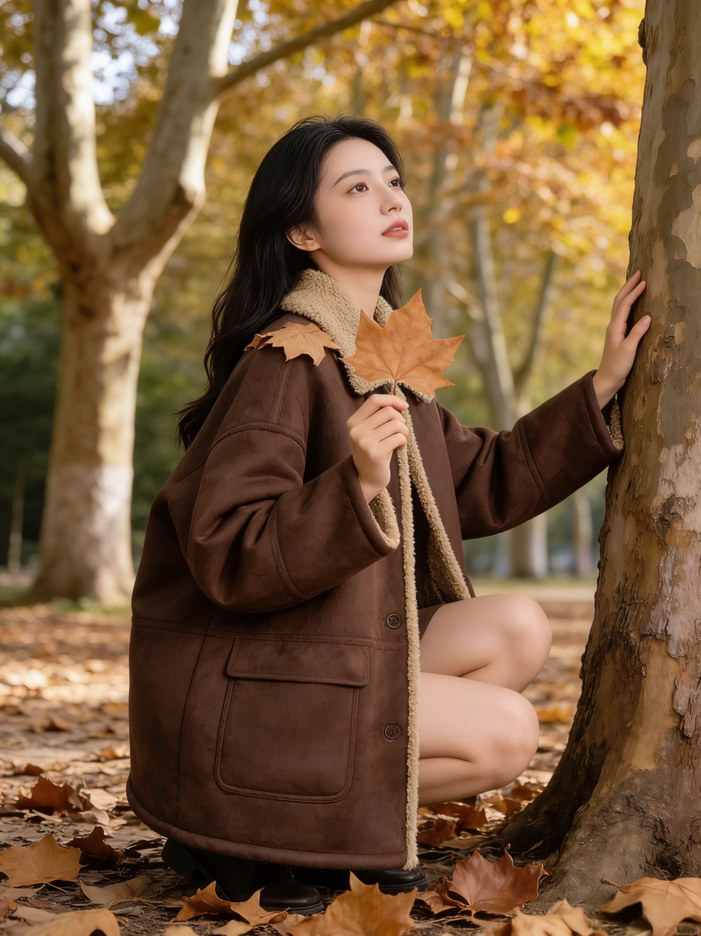 2025新款皮毛一体外套女中长款加厚保暖羊羔毛上衣