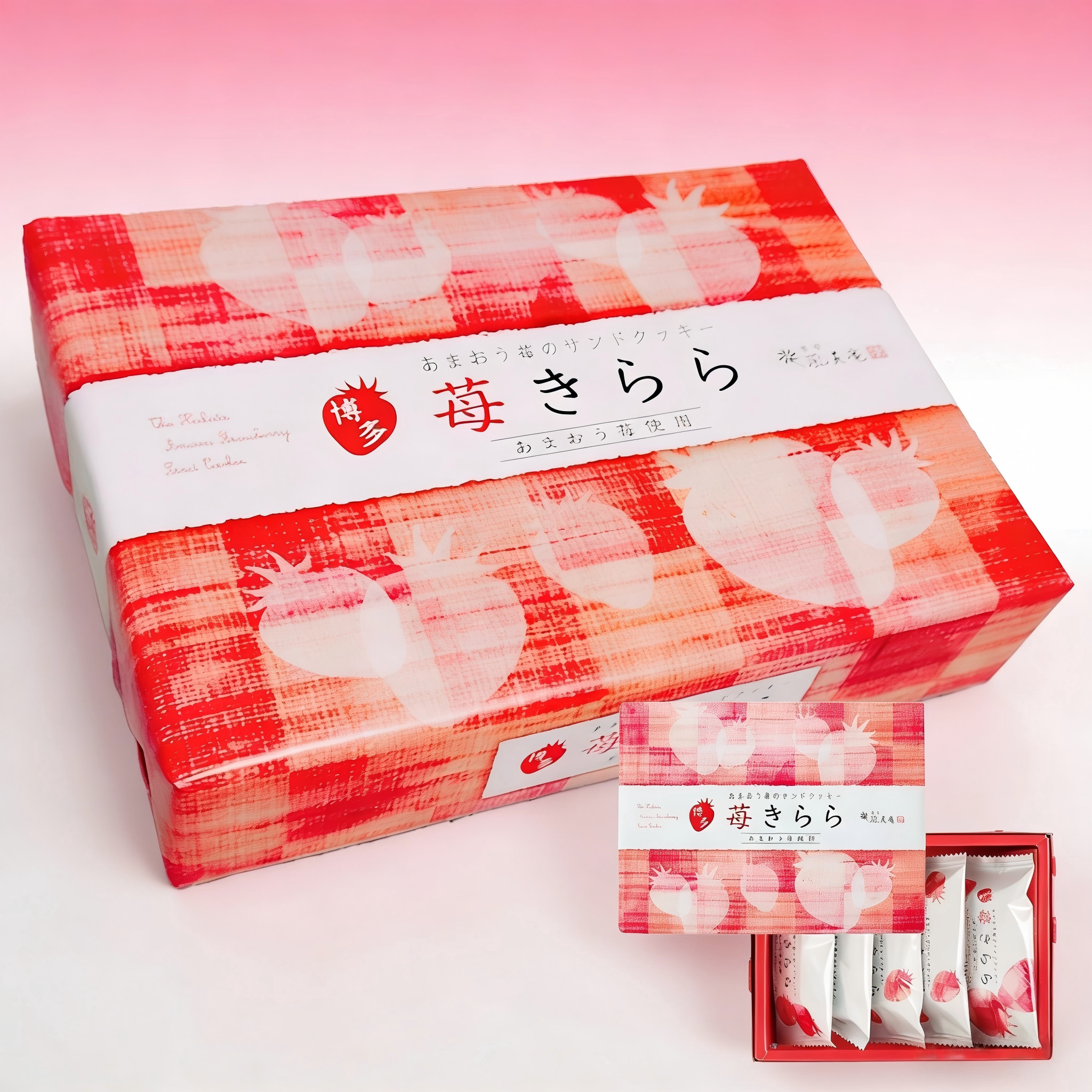 日本原装进口 博多风美庵 草莓风味巧克力夹心饼干高端伴手礼礼盒