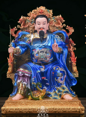 树脂玄天上帝神像彩绘真武大帝居家摆件厂家直销包邮