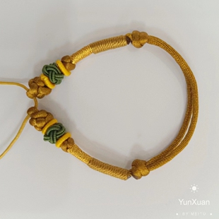 手工编织满月周岁宝宝半成品手链可穿珠硬金儿童成人麒麟手绳