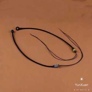 3mm横穿小孔珠子项链绳diy穿天珠转运珠黑绳男女款 吊坠绳