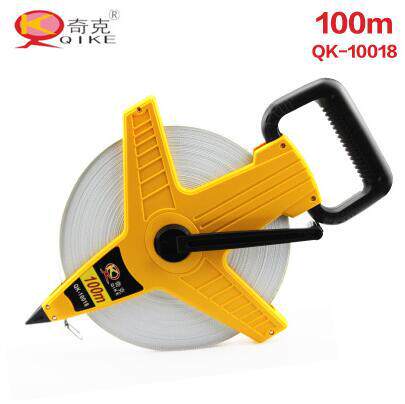 QK-10018奇克牌100米玻璃纤维架式布卷尺 皮卷尺