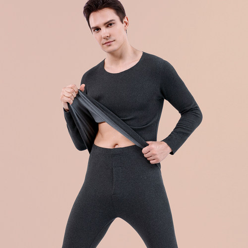 三秒聚热德绒保暖套装男冬季发热