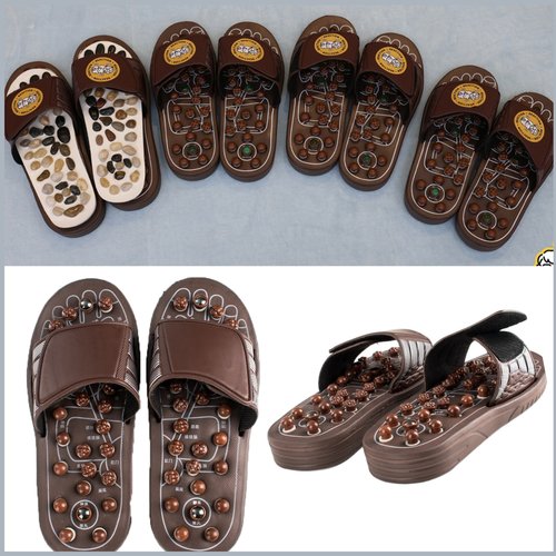 毛雪汪陈妍希同款按摩拖鞋太极按摩家居按摩拖鞋足底穴位足疗鞋