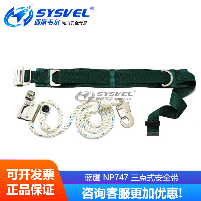 BLUE EAGLE蓝鹰劳三点式安全带高空作业户外保险带安全绳NP747