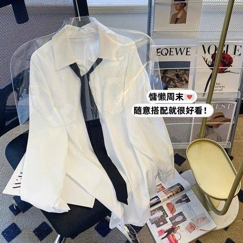 春装休闲叠穿长袖薄款垂感宽松