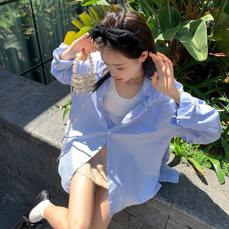 长袖衬衫女春秋新款防晒韩版薄款宽松小众设计感甜美通勤衬衣上衣,女装/女士精品,衬衫,淘宝优惠券,粉丝福利购,淘宝优惠卷