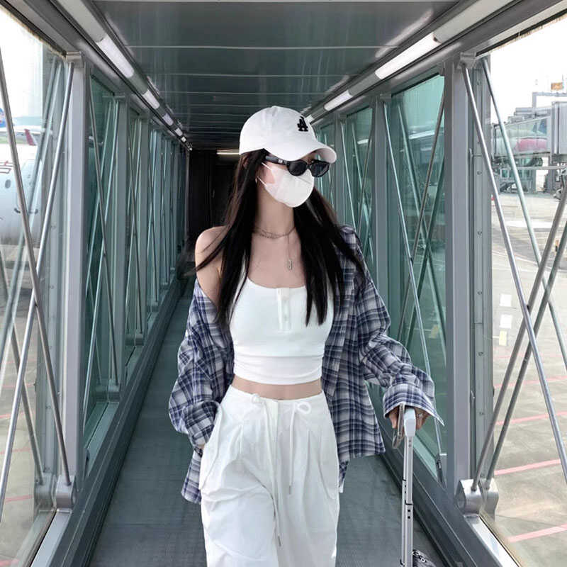 上衣格子薄款韩系休闲宽松开衫