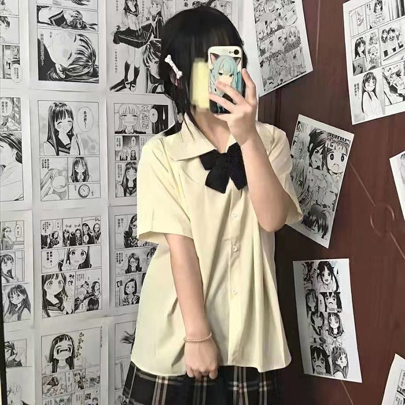 上衣夏季设计感学院风日系娃娃领