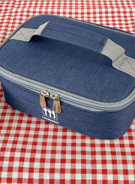 分格型餐盒袋加厚铝箔保温餐包学生食堂手提饭盒袋大号扁平便当包