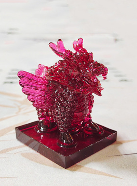 古法琉璃摆件工艺品家居六合春