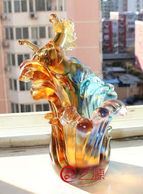 琉璃馈赠送长辈领导同事风摆件