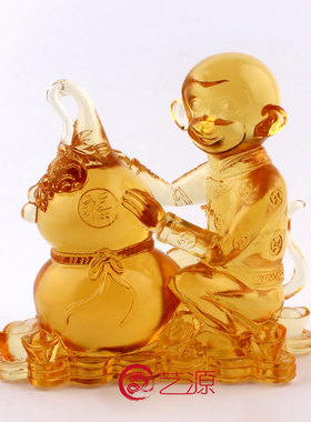 琉璃吉祥物金猴送福生肖祝寿摆件