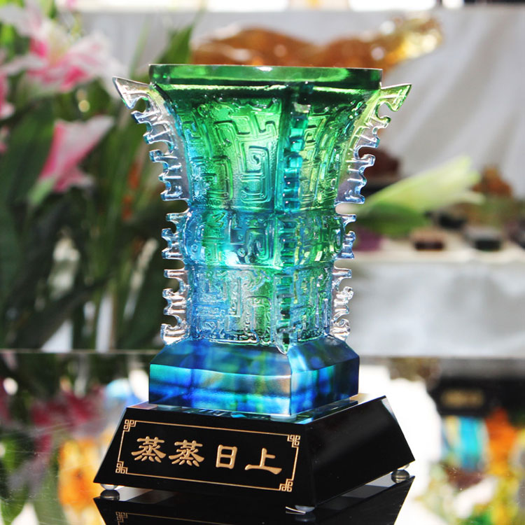 蒸蒸日上琉璃客户开业礼物纪念品图片