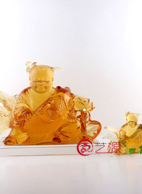 琉璃连年有余春节礼物刻字摆件